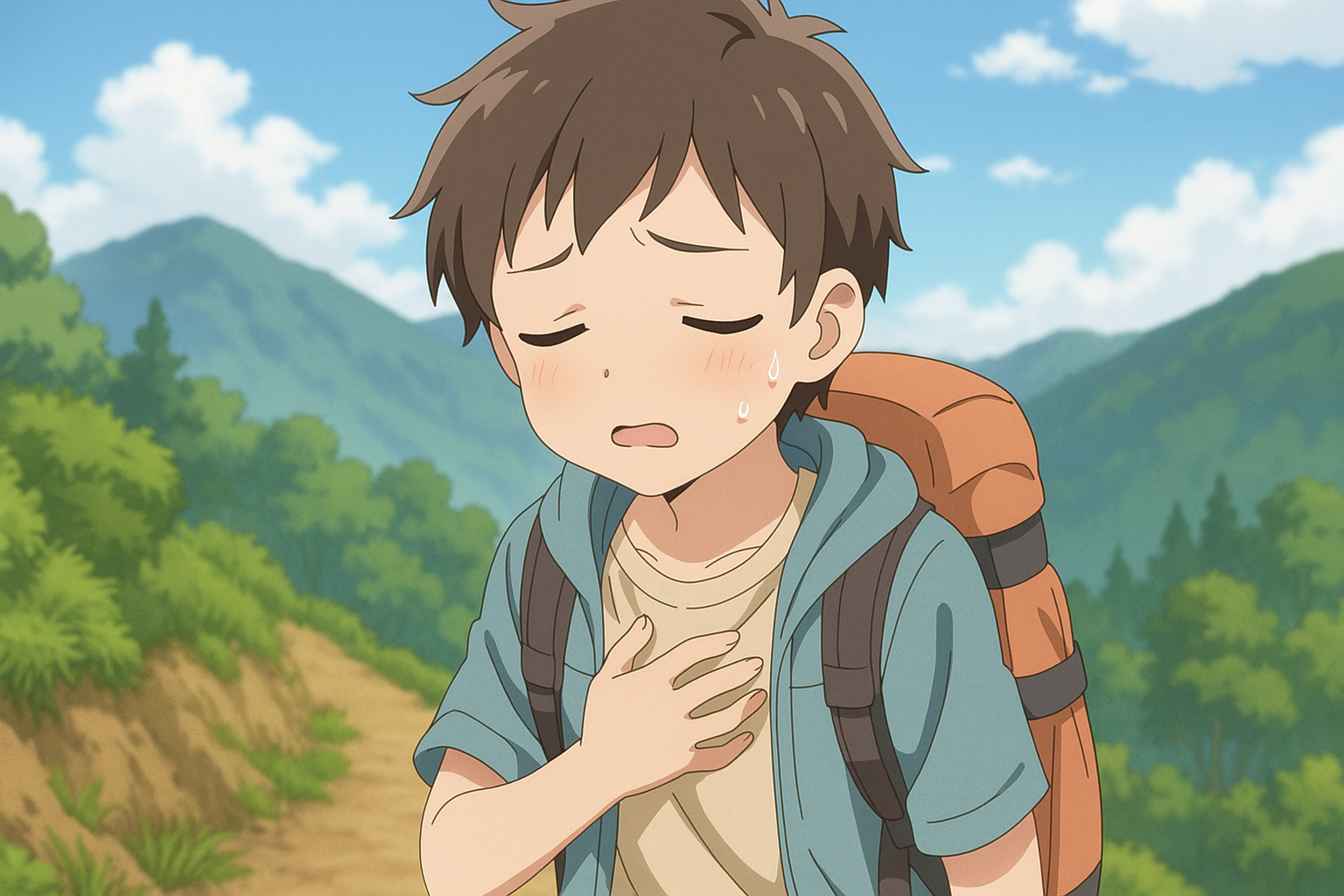 登山中の男性の服装