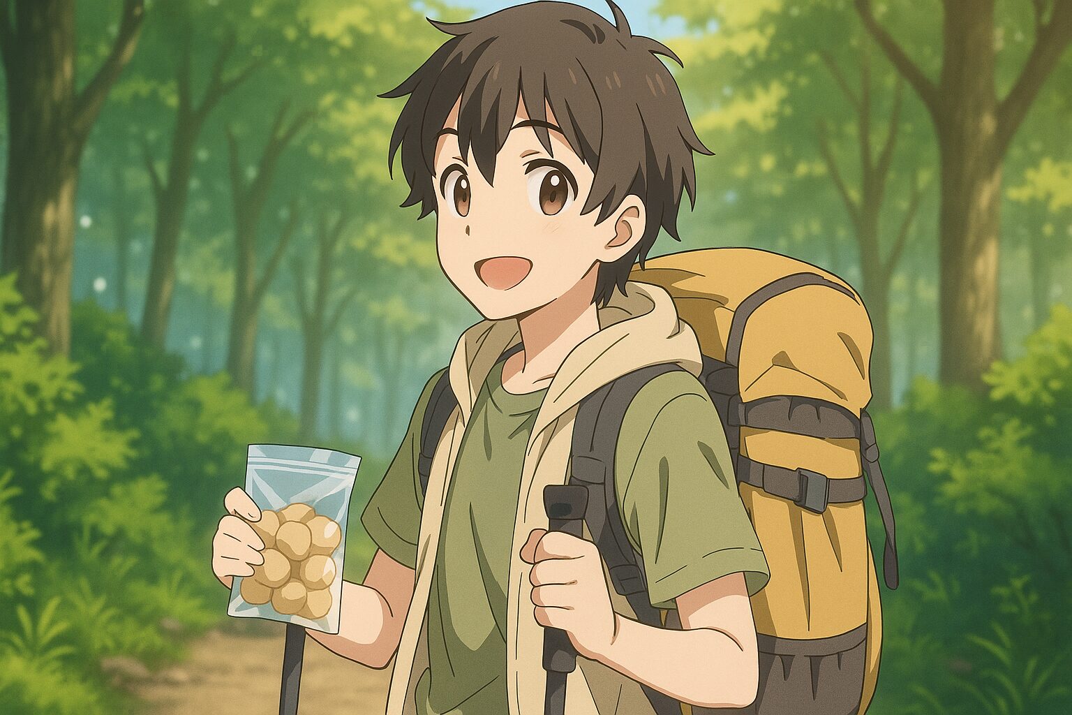 登山中に100均アイテムを活用している若者たち