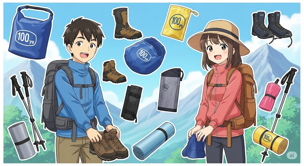 登山で使えるダイソーの折りたたみテーブル