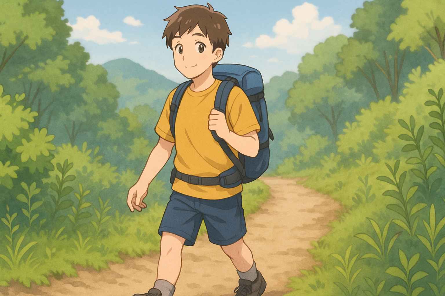 登山用リュックを選ぶ場面