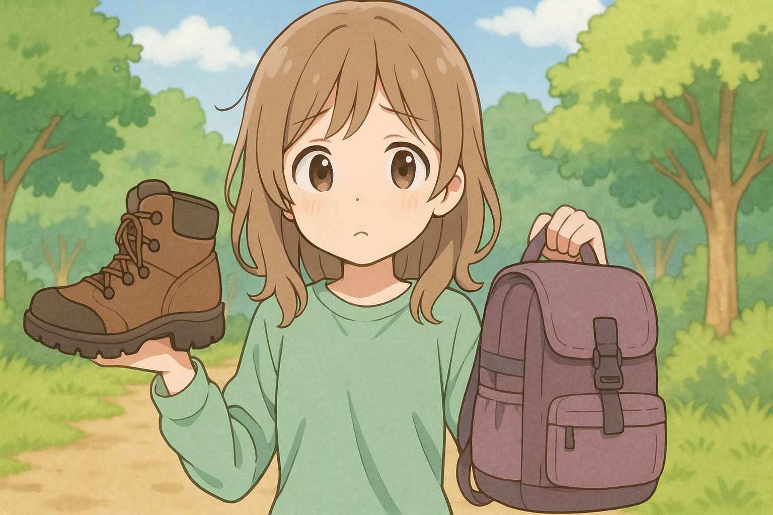 アウトレット店舗で登山靴を選ぶ様子